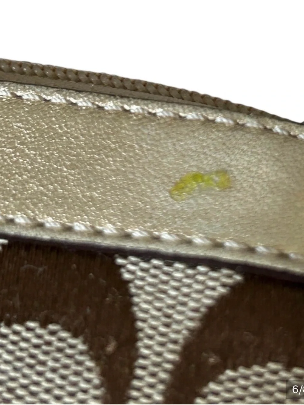 Coach Beige & Gold Signature Wristlet